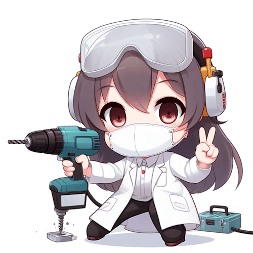 スリーワイズのアスベスト(石綿)事前調査サービスの検体採取と分析マスコットキャラクター